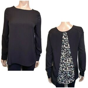 💠PARAPHRASE Split Back Long Sleeve Floral Blouse